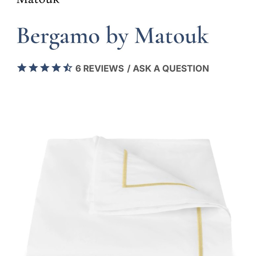 Matouk Bergamo King Duvet ( Giza 87)/Honey Stripe/MSRP 995.00